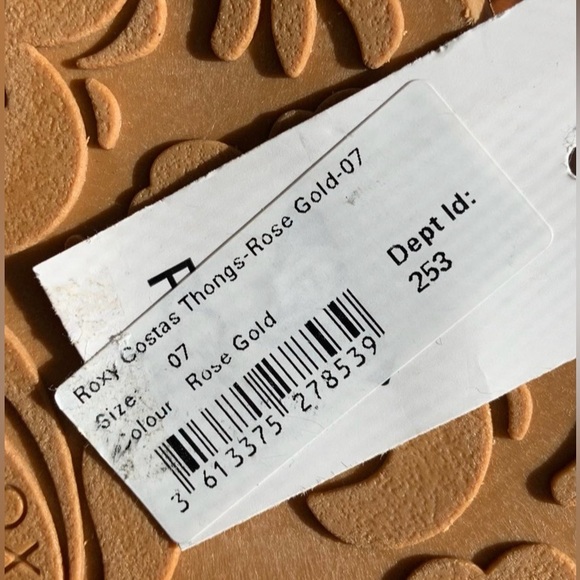 Roxy Costas * NWT * flip flops/sandals Rose Gold - Picture 6 of 6